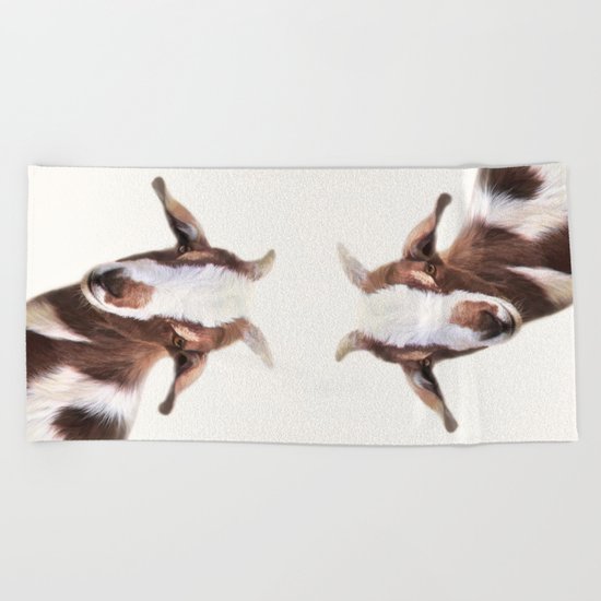 Goat Portrait Beach Towel
