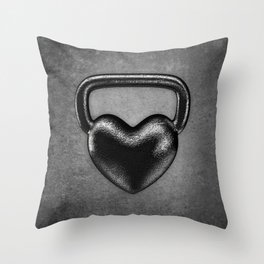 Kettlebell heart / 3D render of heavy heart shaped kettlebell Throw Pillow