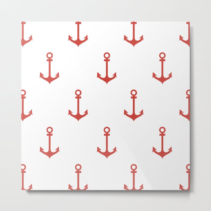 Anchors Away Red  Metal Print