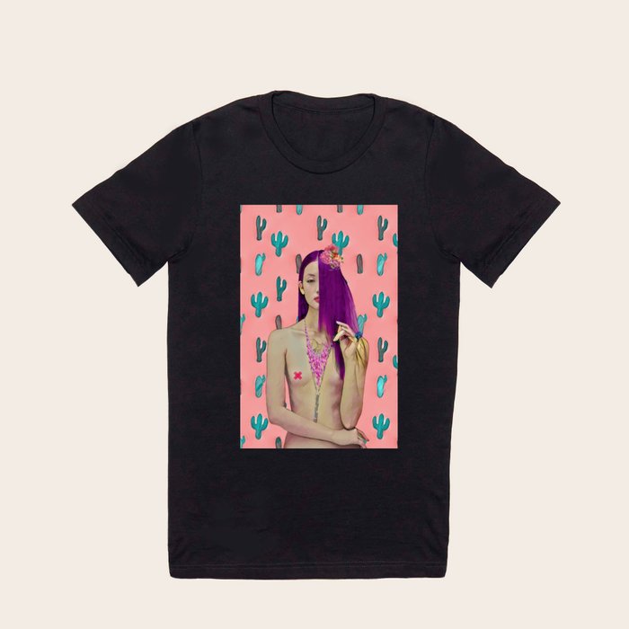 Pink Cactus and beauty model T Shirt