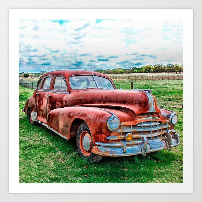 Oldsters Classic Car Vintage Automobile Old Rusty Art Print By