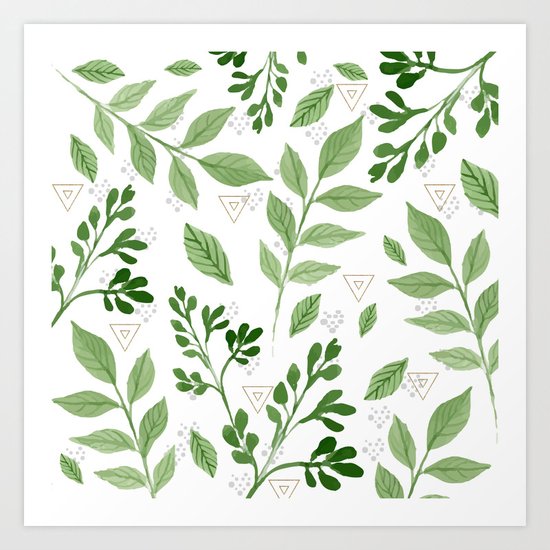 Plants with triangles Art Print