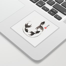 Follow the Leader - Goldfish Sumi-e Painting Sticker