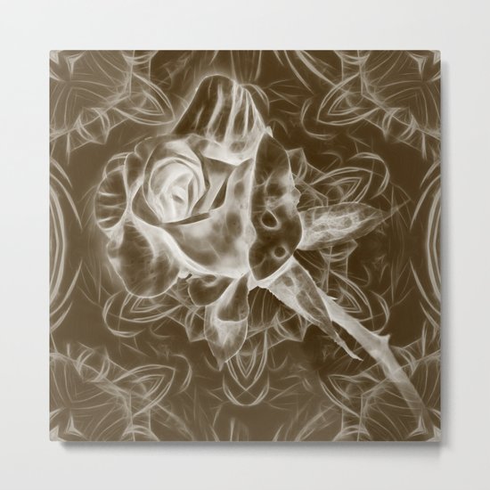 Rose infrared in brown Metal Print