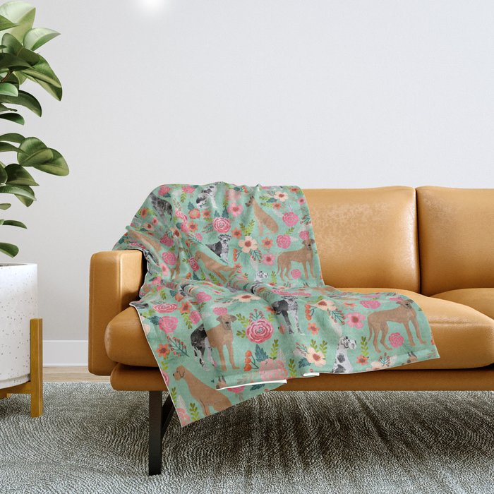 Great Dane floral dog breed pet friendly pet pattern great danes