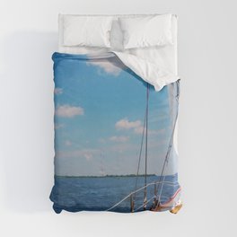 Sweet Sailing - Sailboat on the Chesapeake Bay in Annapolis, Maryland Duvet Cover