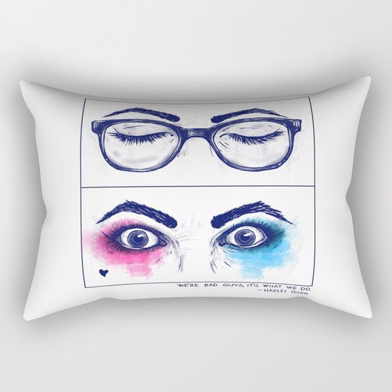 Harley Quinn. Awake for evil. Rectangular Pillow