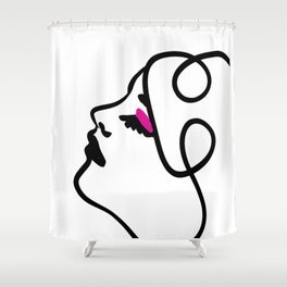 Pink Eyeshadow Black Outline Shower Curtain