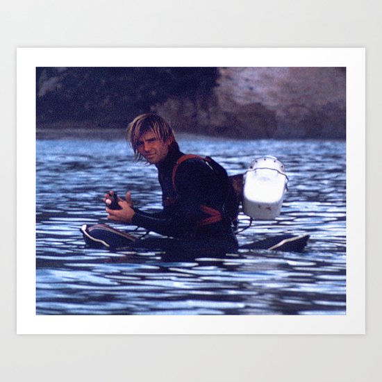Greenough prepares to film waves Art Print