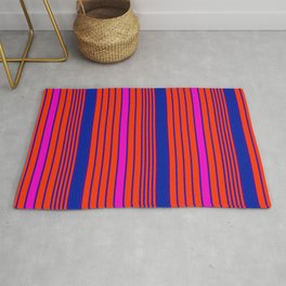 Red Pink and Purple Stripe Area & Throw Rug
