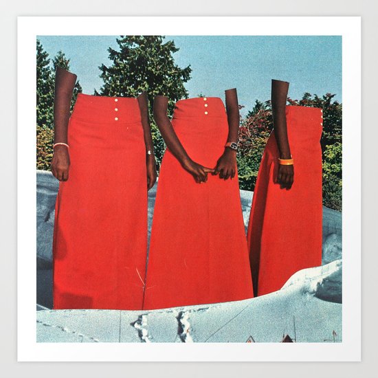 ladies in red Art Print