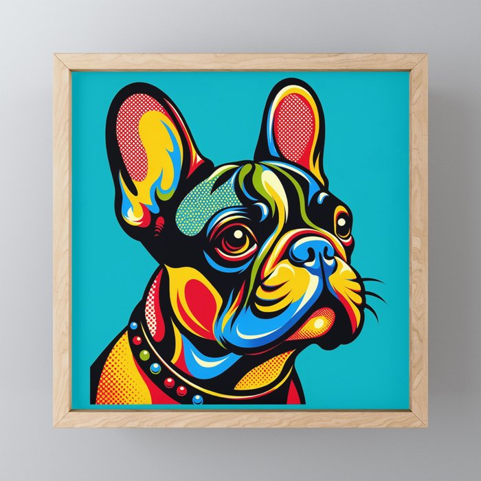 French Bulldog Pop Art 4 Framed Mini Art Print