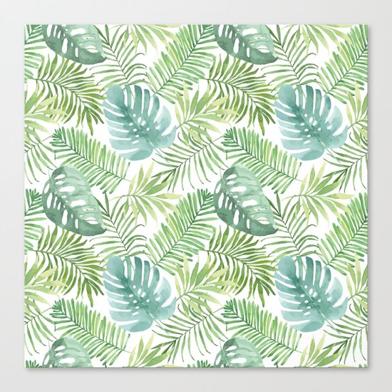 Tropical Branches Pattern 06 Canvas Print