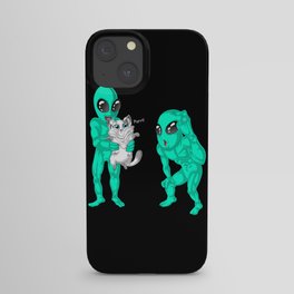 alien holding cat iPhone Case