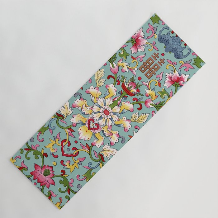 Chinese Floral Pattern 15 Yoga Mat