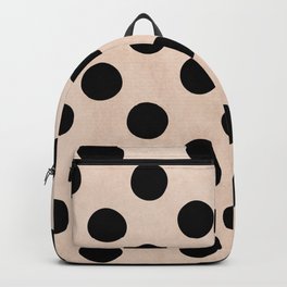 Watercolor Light Blush Pink and Black Big Polka Dot Pattern Backpack | Big, Polkadots, Cute, Polkadot, Spots, Patterns, Polka, Geometric, Dots, Black 