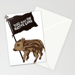 You are on Native Land! - Land back boar illustration Stationery Card