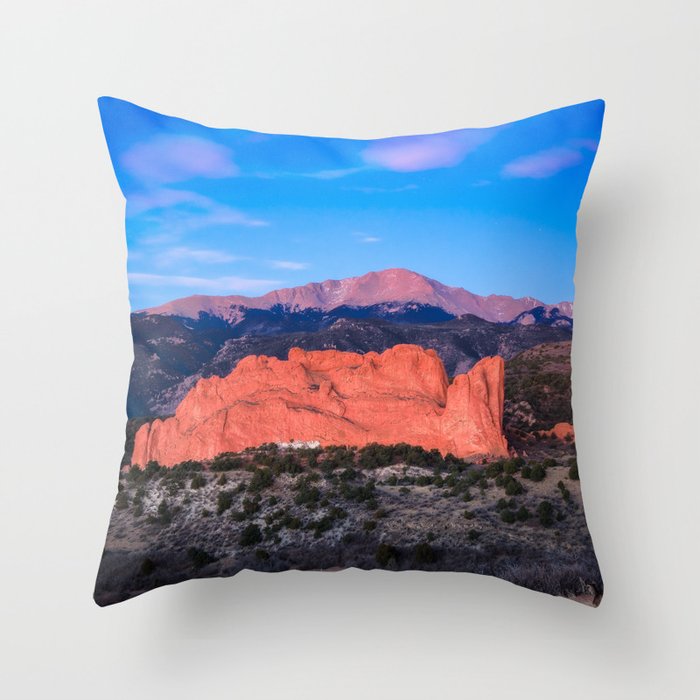 Pikes Peak - Sunrise Over Garden of the Gods in Colorado Springs Throw Pillow