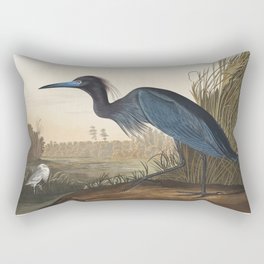 Blue Crane or Heron from Birds of America (1827) by John James Audubon  Rectangular Pillow