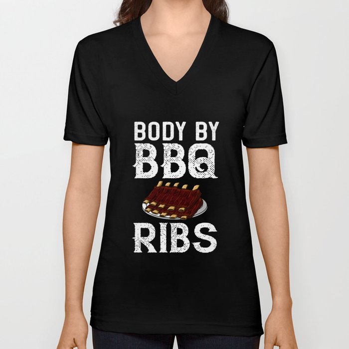 BBQ Ribs Beef Smoker Grilling Pork Dry Rub V Neck T Shirt