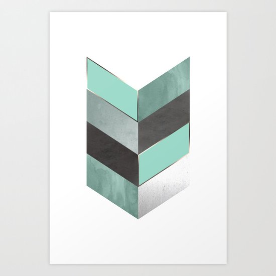 Chevron Geometric 1 Art Print