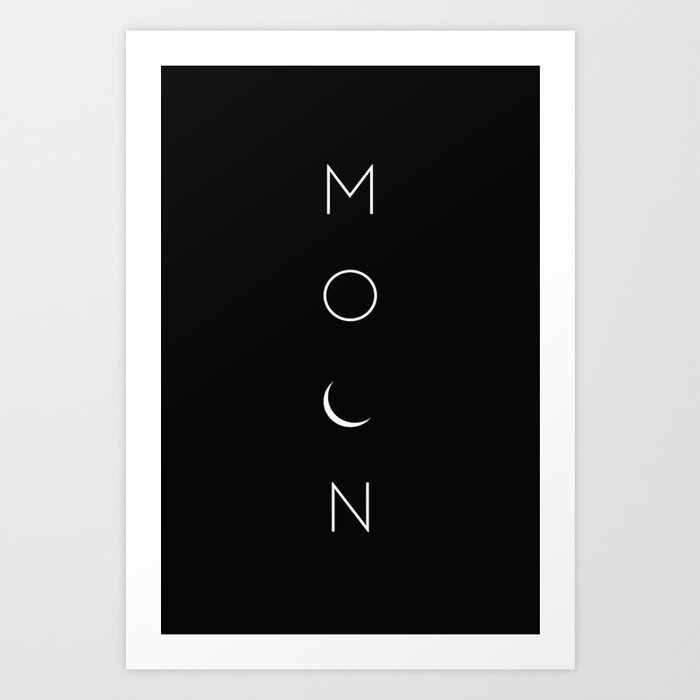 New Moon Phases Quote Black and White Lunar Mystical Boho Minimalist Abstract Scandinavian Art Print