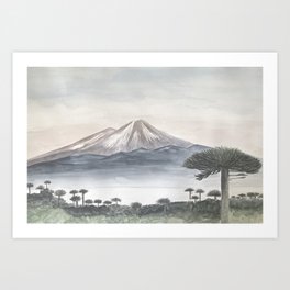 Mural Volcan Llaima Art Print