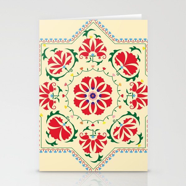 Uzbek ethnic vintage ornament suzani Stationery Cards