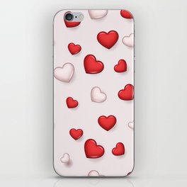 Red White Valentines Love Heart Collection iPhone Skin