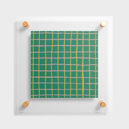 Retro Hygge Checkered Plaid in Green  Floating Acrylic Print