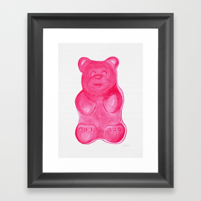 Pink Gummy Bear  Framed Art Print