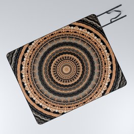 Detailed Boho Mandala Picnic Blanket