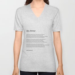 Sea Fever - John Masefield Poem - Literary Print - Typewriter V Neck T Shirt