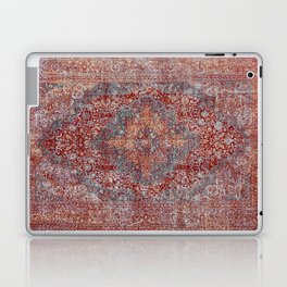 Red and blue oriental antique carpet Laptop Skin