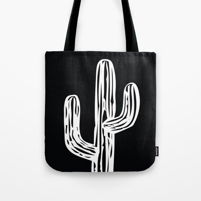 White Cactus Tote Bag