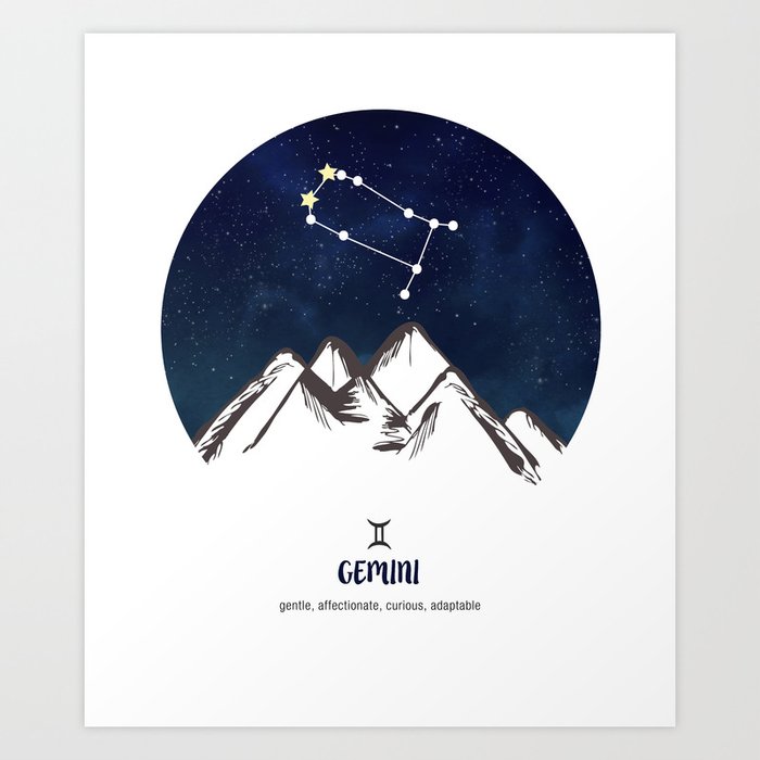 Astrology Poster | Zodiac print Digital Download GEMINI