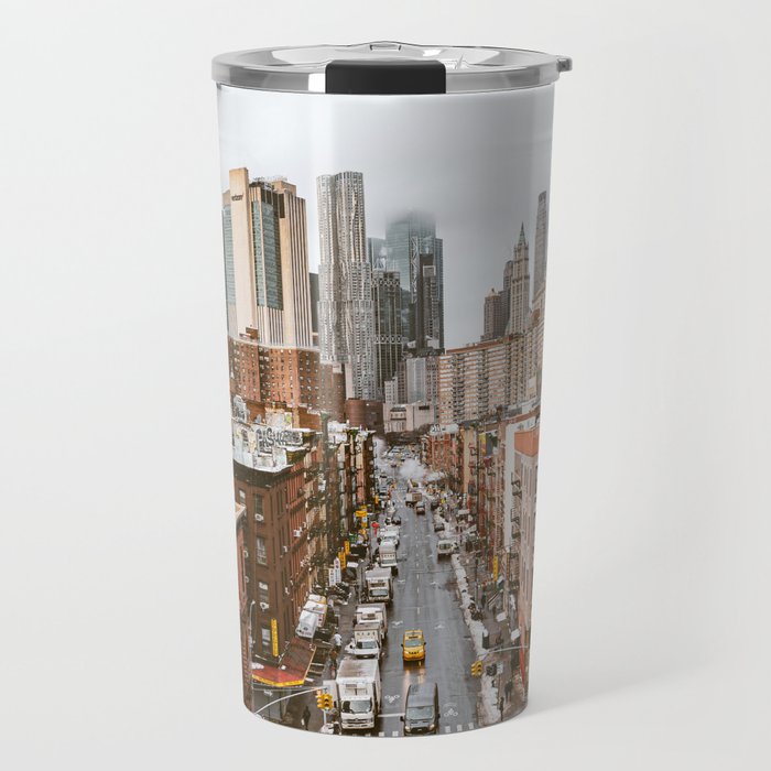 New York City Skyline Fence | Street Photography NYC Travel Mug