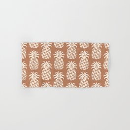 Mid Century Modern Pineapple Pattern Beige Brown Hand & Bath Towel