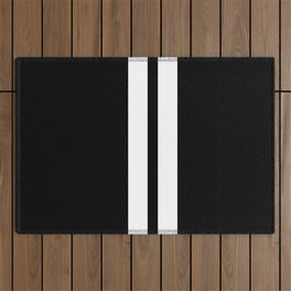 Black and White Big Stripe Outdoor Rug
