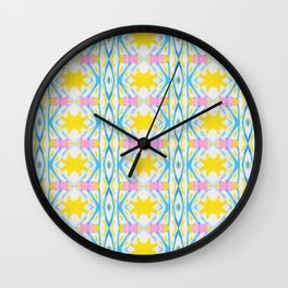 Sunny boho pattern Wall Clock