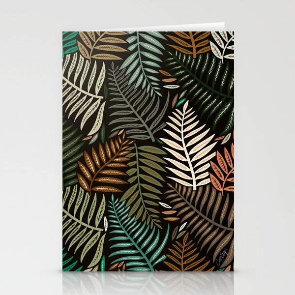 Palm Pattern – Khaki Green Stationery Cards