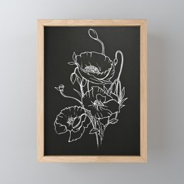 Minimalistic poppy bouquet line art  Framed Mini Art Print