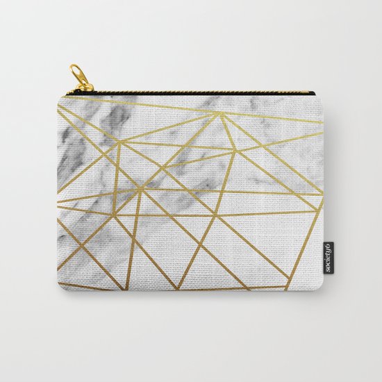 Gold geometric marble Carry-All Pouch