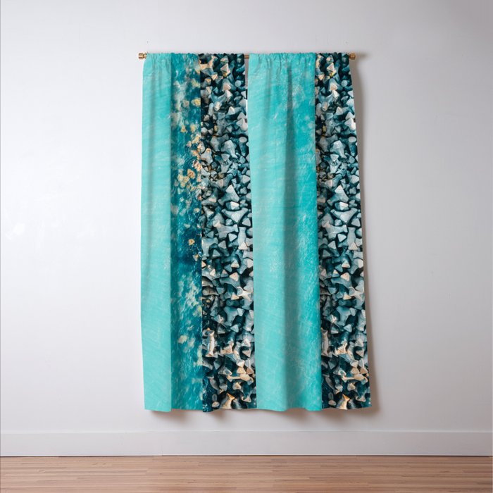 Abstract Turquoise Ocean Aerial Blue Sea Print Large Ocean