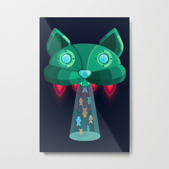 CatShip Metal Print