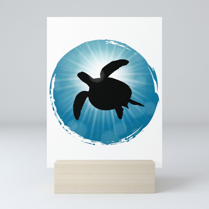 Sea Turtle Underwater Aquatic Animals Mini Art Print