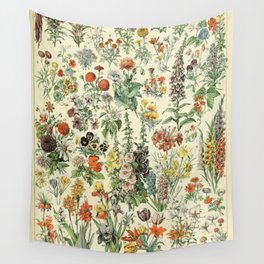 Adolphe Millot Vintage Fleurs Flower 1909 Wall Tapestry