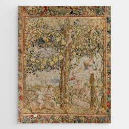 Antique 16th Century Summer Cupids & Pergola Italian Tapestry Jigsaw Puzzle
