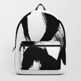 Brushstroke 2 - simple black and white Backpack | Poster, Homedecor, Wallart, Case, Fineart, Contemporary, Bathroom, Curated, Print, Street Art 