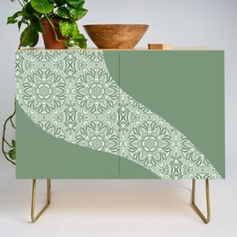 Simple Waves - Floral Pattern Green Credenza